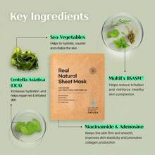 Varuza] Real Natural Sheet Mask – EWG VERIFIED, Vegan Face Mask For Hydration, Non-GMO, No Artificial Fragrance, Made In Korea (10 PACK, BLUE AMPOULE)
