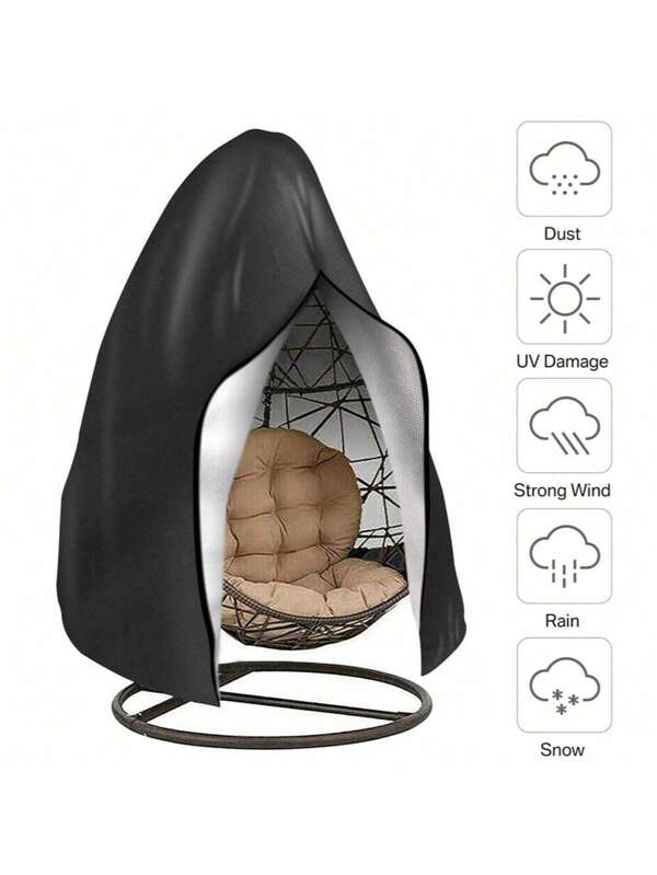 Outdoor Egg Chair Waterproof Cover - Thickened Oxford Cloth Zippered Dustproof & UV-Resistant Protective Cover For Hanging Eggshell Swing