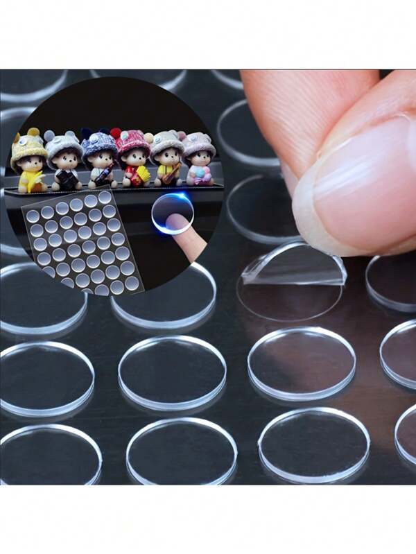100 pièces de bandes adhésives acryliques rondes transparentes et à double face, points de colle nano pour la décoration de ballons de mariage et d'automobile, sans résidu et amovibles. Pour les modèles, les cadres, les boîtes aveugles, les autocollants de réfrigérateur, les originaux adhésifs acryliques à double face.