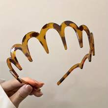 4pcs Solid Color Wave Headbands Set For Women, Daily Wear, Anti-Slip Teeth Design, Multi Colors, Minimalist & Versatile Hair Accessories,Hairband,Hair Hoop ,Zig Zag Headband ,Animal Print