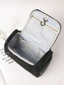 Makeup Bag Large Capacity Hanging Toiletry Bag Versatile Travel Organizer Cosmetic Bag For Women Travel Essentials Vacation Summer Holiday Back To School School Stuff Bag For School Travel Bag For Women Makeup Bag For Travel Make Up Bag - Black - View 3