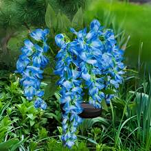 1 件太阳能紫藤花灯，户外照明太阳能庭院灯，太阳能草坪灯花园装饰灯，花园通道照明 | 充满活力的花卉设计 | 太阳能充电灯 - 彩色 - 查看 14