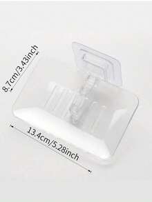 1 件装透明粘性壁挂式肥皂盒无需钻孔塑料肥皂架适用于浴室