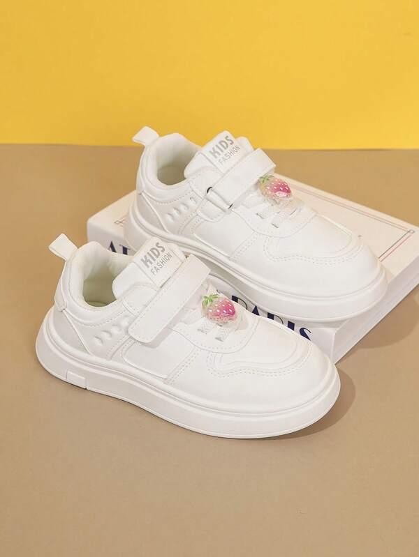 1 Pair Plain White Casual Sneakers, Student Flat Shoes, Outdoor Travel Shoes, Suitable For All Seasons