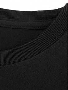 Women's Casual Short-Sleeved T-Shirt 1 Piece, Comfortable Round-Neck, Soft T-Shirt Top, Suitable For All Seasons With A Comfortable Fit, Women's T-Shirt, With Unique Patterns - Black - View 4
