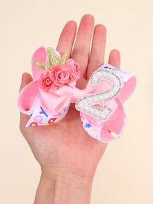 1 pieza Lazos de pelo rosa y blanco para niñas, lazos de pelo tipo margarita, accesorios de pelo lindos para niños y niñas pequeñas, regalos de verano - Multicolor - Ver 7