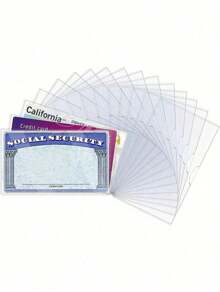 1PC Premium Clear Card Sleeve Protectors For Social Security Cards, ID Cards, Postcards, Health Insurance Cards, And Credit Cards - Heavy-Duty Plastic, Strong And Reusable