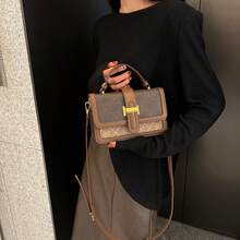 复古大容量手提包，奢华 PU 斜挎包，女士经典休闲手提包和单肩包