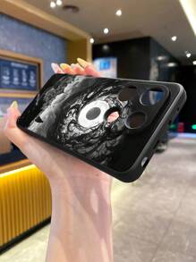 1 件高端黑色漩涡月亮风景图案磨砂防震相机保护标准手机壳，适用于 16/16e、Redmi、Infinix、Vivo