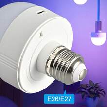 1 个可充电灯泡，12 种颜色模式/3 种灯光调光，TYPE-C 电池供电灯泡，E27 底座，灯泡用于台灯，带遥控器/无线充电，无线可拆卸磁性，家居装饰照明灯泡 - E27 白色 - 查看 6