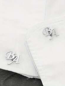 1 Pair Personalized Minimalist Double Letter Cufflinks, Elegant Dress Shirt Cufflinks For Men, Jewelry Gift - Multicolor - View 8