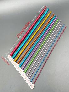 2.0-8.0mm Colorful Afghan Crochet Hooks (Flexible Multicolor, Random Hook Color), 11pcs Different Sizes, 10.63 Inch Length, Suitable For Crochet Art Beginners - Multicolor - View 8