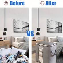 3 件套被子收纳袋，可折叠大容量无纺布收纳袋，适用于家居、衣柜、床下、杂物间整理和搬家