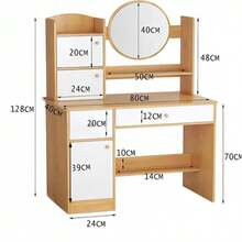 Tocador Multifuncional Que Incluye Espejo, lámpara Y Taburete - Tipo de Enchufe A USA (110-127V) - Ver 5