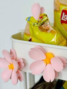 Cherry Blossom Sealing Clips And Magnetic Fridge Magnets For Kitchen Organization, Small Clips For Snack Sealing, Creative Magnetic Sticker 3d Stereoscopic Set To Keep Freshness In Pantries And Lunch Boxes, Ideal For Fridge Door Organization, Snack Packs, Fruit And Vegetable Storage, Reusable Clip System With Strong Grip, Easy Clip-On Clip-Off, Spring Decor Accent For Counters And Cabinets, Suitable For Home, Dorm, And Apartment Kitchens - Multicolor - View 12