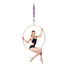 SENDERPICK Aerial Hoop Kit, Aerial Hoop, Aerial Dance Circus Ring For Yoga Acrobatics Gymnastics - Silver and Purple - View 6