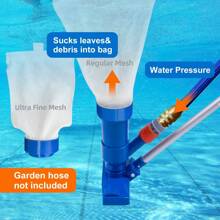 Portable Pool Vacuum Cleaner With Pool Net Separator - Ideal For Above-Ground Pools, Hot Tubs, And Fountains - Removes Leaves And Debris Effortlessly, 2 Categories To Choose From, Pool Maintenance Efficient Pool Cleaning Durable Plastic Handle