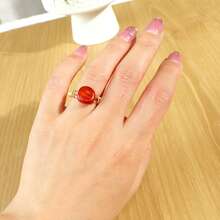 1PC Natural Stones Raw Crystals Ring Quartz Minerals Jewelry Quartz For Women Fashion Ring Reiki Healing Fluorite Jewelry 4th Of July Women - Rough Stone Ring - View 10