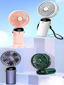 Ventilador pequeño multifuncional de 5 velocidades, ventilador pequeño con carga USB, pantalla digital, plegable, activado por toque, apto para oficinas, dormitorios, camas, lectura y escritura