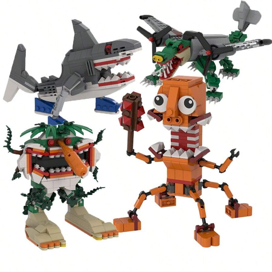 TUNG TUNG TUNG SAHUR，2025年全新AI山海经积木，变异山海经，抽象积木，积木装饰，动物积木，生日礼物，收藏装饰 - 查看 1