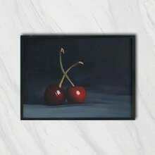 1 pieza, Arte de pared, Póster vintage, Decoración de estilo de pintura al óleo de cereza, Ilustración de frutas Obra de arte exquisita, Decoración de sala de estar, Decoración de cocina estética, Decoración de comedor, Regalo de inauguración de la casa, Sin marco - Multicolor - Ver 3