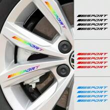 8 piezas Pegatinas reflectantes para neumáticos de coche, vehículo eléctrico, motocicleta, bicicleta. Se pueden pegar, de amplia practicidad, pegatinas de colores, accesorios para automóviles y bicicletas (color aleatorio)