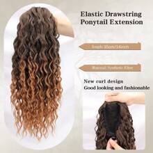 14 Inch 1pc Synthetic Clip In Ponytail Extension Drawstring Ponytail For Women Black Mixed Medium Auburn