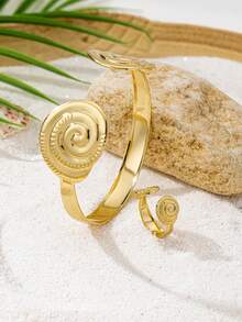 1pc Minimalist Geometric Petal Charm Bracelet, Suitable For Women Everyday Wear - Petal Armlet - View 6