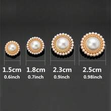 6pcs Metal Pearl Combination Button Shank Sewing Buttons Garment Coat Buttons, DIY Decorative Buttons For Crafts, Fashion Buttons For Clothing Sewing & Knitting Supplies. (Size: 1.5cm-2.5cm )