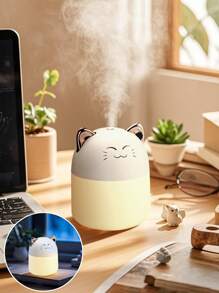 1 pièce Humidificateur d'air USB Veilleuse pour la maison, le dortoir, cadeau mignon pour étudiant, mini vaporisateur de bureau de bureau portable pour voiture, humidificateur compact de 250 ml