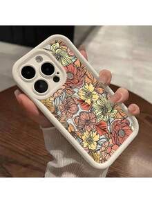 Funda para phone 16 Pro Max, 15 Plus, 14, 13, 12, 11 y XS. Diseño floral MAMA. Funda protectora de silicona TPU antigolpes. Ideal para chicas y mujeres. - Blanco marfil - Ver 1