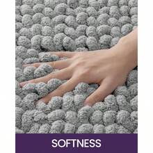 DEXI Bathroom Rugs 17x30 Non Slip Washable Bath Mat Luxury Chenille Super Absorbent Thick Bathmats For Shower Floor Plush Fluffy Shaggy Carpet For Tub Light Grey - 17吋x30吋(矩形) - 查看 5