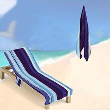 1pc Foldable Beach Chair Cover, Can Be Folded Into A Handbag, Featuring Side Pockets For Glasses And Phones. Suitable For Beach Chairs, Towels, Swimming Pool, Sunbathing, Hotels, Easy To Carry - Multicolor - View 5