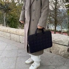 Bolsa portátil premium para laptop de 14" y 15.6", maletín y organizador de documentos - Negro - Ver 9