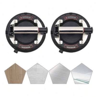 YUNRUX 2PCS Glass Suction Cups, Vacuum Suction Cups, Vacuum Glass Lifter Tile Stone Glass Lifter Suction Cups Heavy Duty