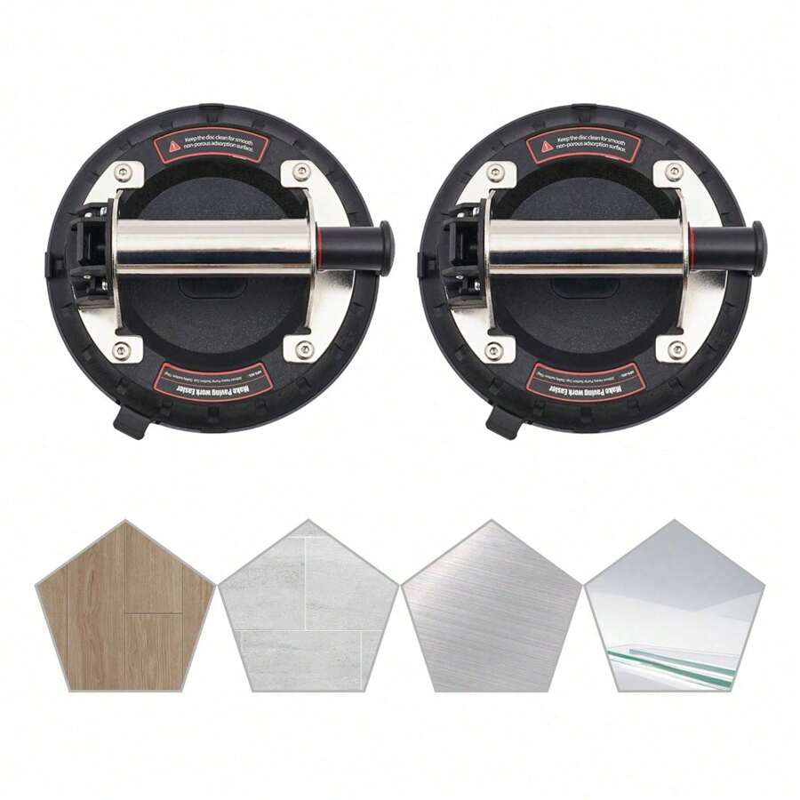 YUNRUX 2PCS Glass Suction Cups, Vacuum Suction Cups, Vacuum Glass Lifter Tile Stone Glass Lifter Suction Cups Heavy Duty