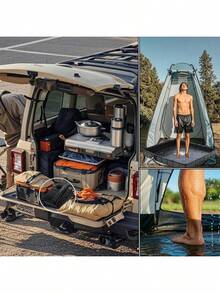 Camping Shower Base Outdoor Tent Shower Tray For RV Outdoor Camping Shower Hot - Negro - Ver 10