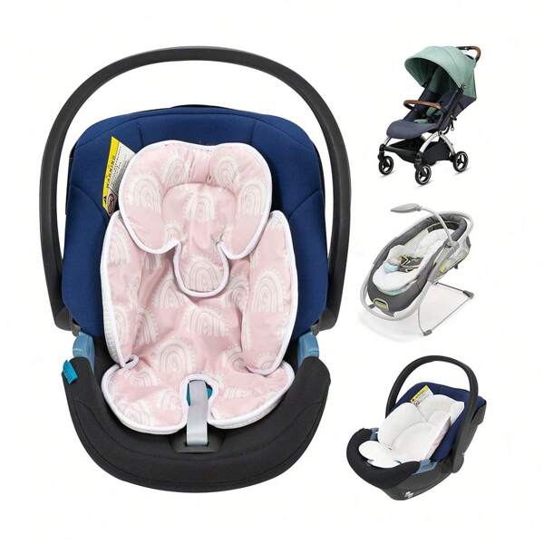 Lilbestie Infant Car Seat Insert, 2-In-1 Detachable Mesh Baby Carseat Head & Body Support, Universal Soft Baby Car Seat Cushion