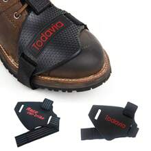 1pc Black Anti-Scratch Anti-Friction Anti-Slip Granule Protective Gear Shift Cover For Motorcycle Shoes