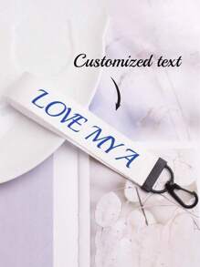 1pc Personalized Nylon Letter Keychain, Custom Name Key Ring, Gift For Valentine's Day, Graduation, Birthday, Anniversary, Father's Day, Mother's Day, Best Friend, Him/Her, Customized Wristlet Key Chain