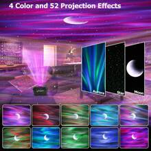 Proiettore Bluetooth Aurora, funzione timer personalizzata, luce notturna atmosferica a LED con galassia e stelle per decorazione camera da letto, regalo