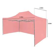Carpa toldo plegable con paredes tamaño 3x45 metros lona impermeable resistente para exteriores protección contra sol y lluvia fácil instalación desmontable portátil ideal eventos jardín terraza camping fiestas reuniones uso comercial multifuncional durable accesorios toldos - Rojo - Ver 3
