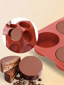 6 /8 Cylindrical Silicone Cake Mold Household Jelly Pudding Mold Chocolate Mold Diy Handmade Soap Mold - Dark Red - View 1