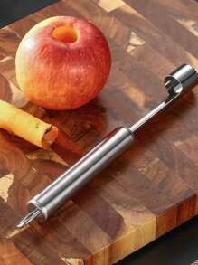 1 Stück Edelstahl Kern-Entferner für Obst, 304 rostfrei, ergonomischer Griff für Apfel, Birne, Kirsche, Pflaume, unverzichtbar für Camping & Küche, leicht zu reinigen, ohne Batterie, Outdoor-Kochausrüstung, praktisches Küchenutensil, spülmaschinenfest (Farbe & Stil können variieren)