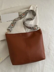 2026夏季新款时尚手提包、单肩包、托特包、高品质通勤水桶包（女士款） - 棕色 - 查看 6