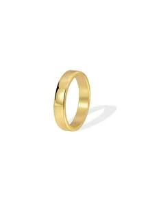 Charm-In 1 Stück 18 Karat vergoldeter messing einfacher C-förmiger glatter Ring / Welpen Muster Ring / Schmetterling Muster Ring, Geschenk