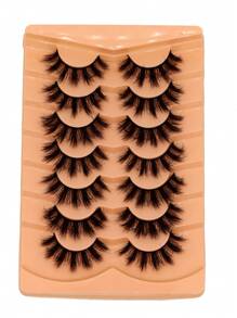 7 pares de pestañas postizas 3D similares a la mink en color negro. Son naturalmente gruesas y exageradas, y las pestañas esponjosas son fáciles de usar