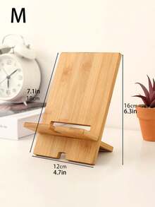 1 件简约木质手机支架，适用于卧室、客厅、办公桌、桌面、平板电脑休闲手机支架、床边手机架 - 黃色 - 查看 7