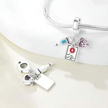 1 Stück silberplattierter Charm Liebeselement Ahornblatt Herz Anhänger Charm für Original Armband Halskette DIY Schmuckherstellung, passend als Geschenk für Frauen zum Geburtstag