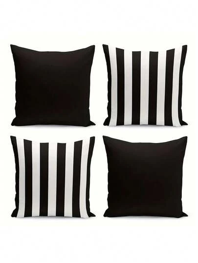 1/2/4pcs, Short Plush 2D Flat Printing Fuchsia Flower Throw Pillow Covers, Non-Real Embroidery Pink Decor Cushion Covers,Zippered Comfortable Polyester Decor, For Porch Patio Couch Sofa Living Room Outdoor, Without Pillow Inserts, 2D Flat